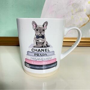 Luxury High Fashion French Bulldog Dog White and Pink Coffee Tea Mug